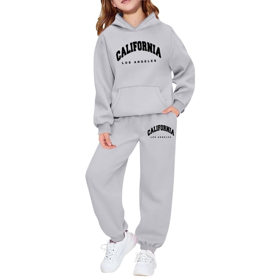Gaexia 5T Fall Outfits for Girls ,Girls' Long Sleeve Hoodie And Sweatshirt With Letter Print For Casual Wear And Outdoor Activities