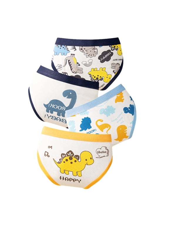 Adorable Soft Cute Cartoon Boys Underwear Briefs Shorts Pants Trunks for Kids Toddler Baby Comfortable Breathable Playful Everyday Classic Super Fashion Happy 4PCS