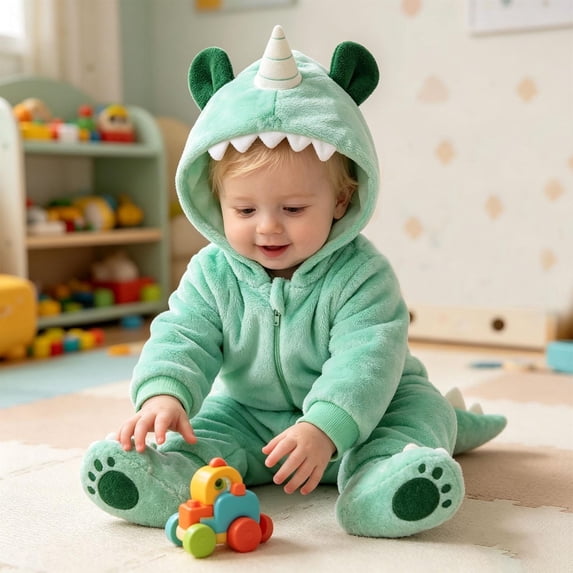 Gaexia Baby Boys Girls Bodysuit Hooded Animal Romper Jumpsuit One Piece Cosplay Outfit Soft Comfortable Clothing For Thanksgiving Carnival Birthday Party