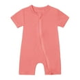 thumbnail image 1 of Gaexia Baby Boys Girls Rompers Jumpsuit Sleeper Pajamas with Short Sleeve Zipper Piece Soft Cute Comfortable Summer Spring Footed Snap Design and Lightweight Adorable Outfit, 1 of 2