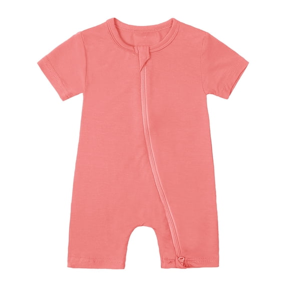Gaexia Baby Boys Girls Rompers Jumpsuit Sleeper Pajamas with Short Sleeve Zipper Piece Soft Cute Comfortable Summer Spring Footed Snap Design and Lightweight Adorable Outfit