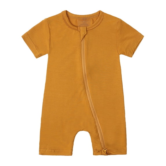 Gaexia Baby Boys Girls Rompers Jumpsuit Sleeper Pajamas with Short Sleeve Zipper Piece Soft Cute Comfortable Summer Spring Footed Snap Design and Lightweight Adorable Outfit