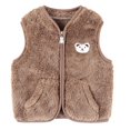 thumbnail image 1 of Gaexia Baby Boys Girls Vest Zip Up Cute Bear Fuzzy Jacket Winter Warm Outerwear For Toddler Cozy Soft, 1 of 4