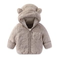 thumbnail image 1 of Gaexia Baby Boys Girls Winter Jacket With Fold Over Mittens And Bear Hooded Design For Cold Weather Outdoor And Daily Use, 1 of 3