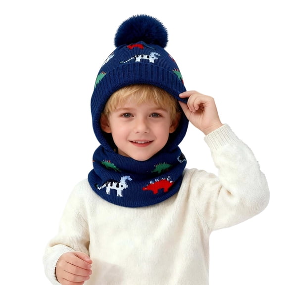 Gaexia Baby Girl Hats,Winter Lined Knitted Cap and Scarf Set for Baby Boys Girls Cold Weather Neck Warmer
