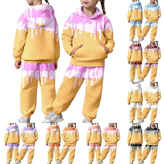 Gaexia Back To School Boys Tracksuit Set 14-16 Hooded Long Sleeve Sweatpant Fall Outfits Solid Color Hoodie Sets 2 Pieces Sweatsuits for Boys,za19-White,110