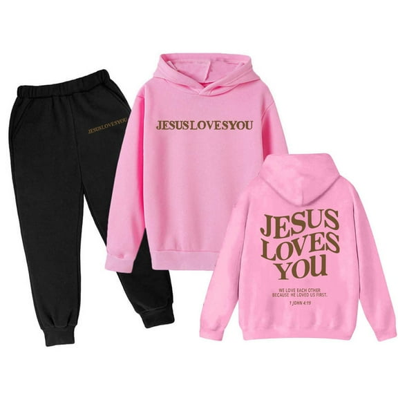 Gaexia Back To School Clothes for Boys Boys Tracksuit Set Sweatshirt and Sweatpant Soccer Outfit Printed Hoodie Sets 2 Pieces Boys Sweatsuit Set,Pink,12-13 Years