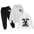 thumbnail image 1 of Gaexia Back To School Outfits for Boys Boys Tracksuit Set Size 18 Sweatshirt and Sweatpant Warm Up Suit Printed Hoodie Sets 2 Pieces Sweat Suits for Boys,White,12-13 Years, 1 of 3