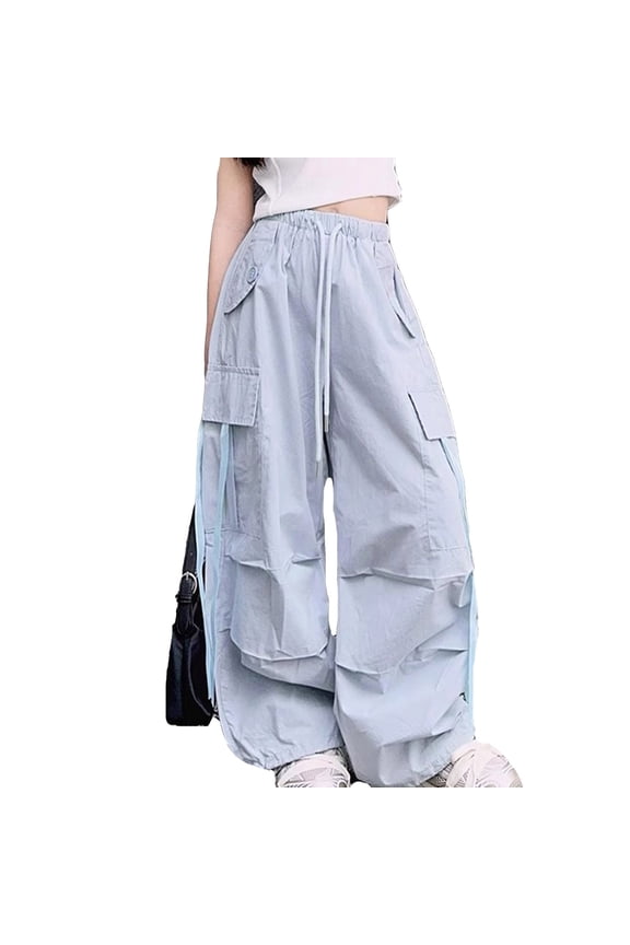 Back To School Clothes Girls' Vintage Fashion With Pockets Cargo Pants Solid Color Streetwear For 4 14 Years