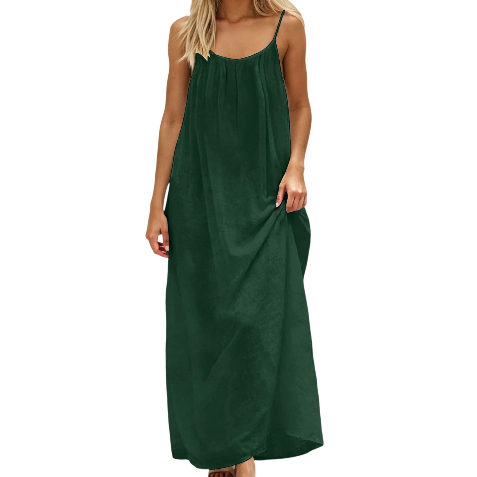 Gaexia Backless Cami Dresses for Women Cami Lounge Dress Backless Solid Color Sleeveless House Dress Long Sundress with Back Tie, Women's, Size: Small