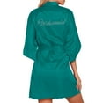 thumbnail image 1 of Gaexia Bath Robes For Women Elegant Satin Kimono Robe for Wedding Party Bridesmaids with Rhinestone Letter Decorations and V-Neck Design, 1 of 6