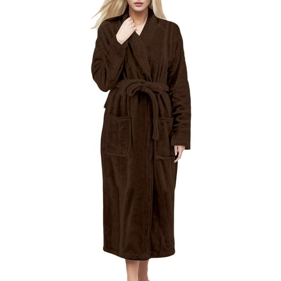 Gaexia Bath Robes For Women Kimono Style Robe Featuring Shawl Collar And Long Sleeve Design For Home Comfort And Spa Relaxation Experience