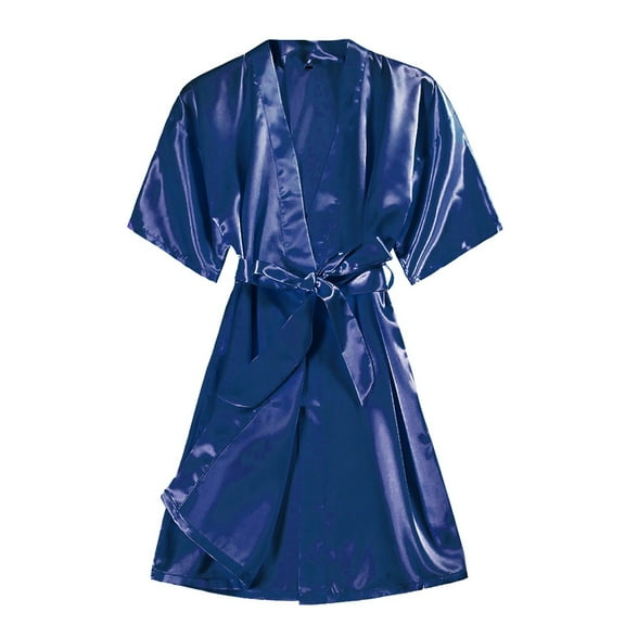 Gaexia Bath Robes For Women Elegant Satin Kimono Robe for Soft Sleepwear and Loungewear with Open Front Design Comfortable Lightweight Dressing Gown Wear