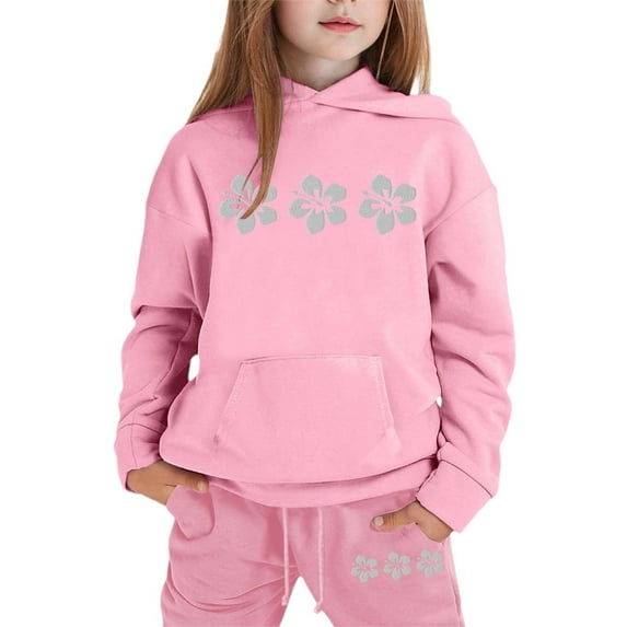 Gaexia Big Boys Tracksuit Hooded Long Sleeve Sweatpant Soccer Outfit Solid Color Hoodie Sets 2 Pieces Sweatsuits for Boys Back To School Clothes for Boys,Pink,6-7 Years