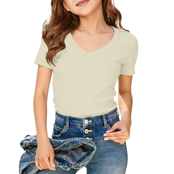Gaexia Back To Tee With Playful Print Lightweight Short Sleeve Top For Kids Soft Everyday Wear