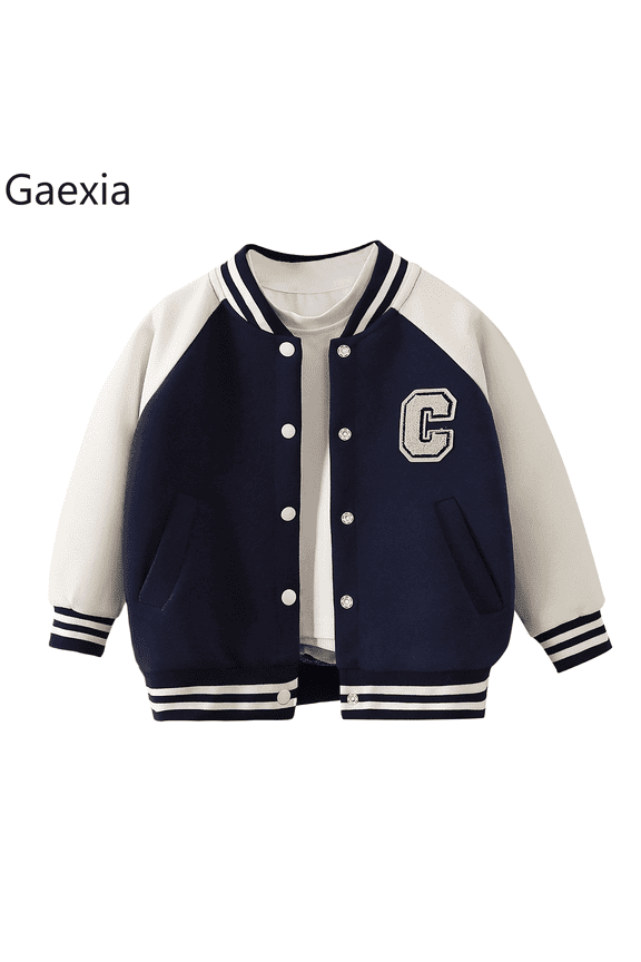 Boys Baseball Jacket Autumn Winter Thickened Outerwear Casual Youth Coat For Children And Girls Versatile Daily Wear