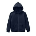 thumbnail image 1 of Gaexia Boys' Full Zip Hooded Jacket Lightweight Hoodie Sweatshirts with Pocket Toddler to Big Kid 3-12 Years A01-Navy,140, 1 of 6