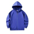 thumbnail image 1 of Gaexia Boys' Full Zip Hooded Jacket Lightweight Hoodie Sweatshirts with Pocket Toddler to Big Kid 3-12 Years A03-Blue,120/XL, 1 of 5