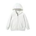 thumbnail image 1 of Gaexia Boys' Full Zip Hooded Jacket Lightweight Hoodie Sweatshirts with Pocket Toddler to Big Kid 3-12 Years A14-White,150, 1 of 6