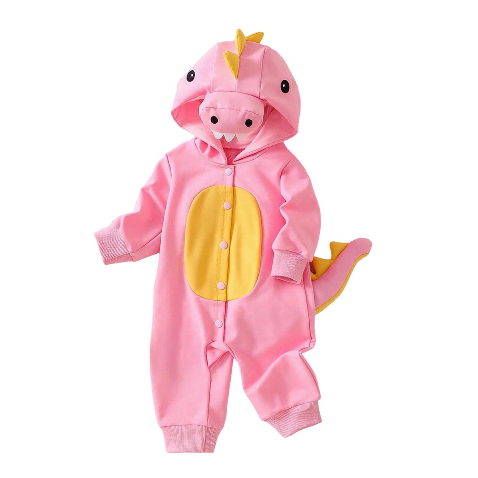 Gaexia Boys Girls Cartoon Hooded Romper Long Sleeve Jumpsuit ...