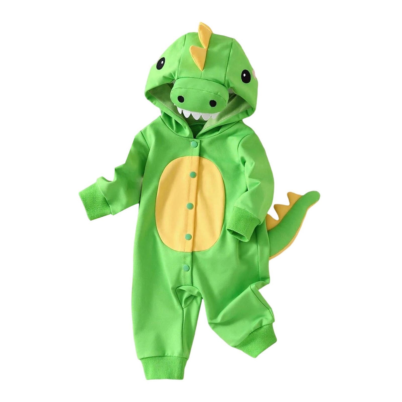 Gaexia Boys Girls Cartoon Hooded Romper Long Sleeve Jumpsuit ...