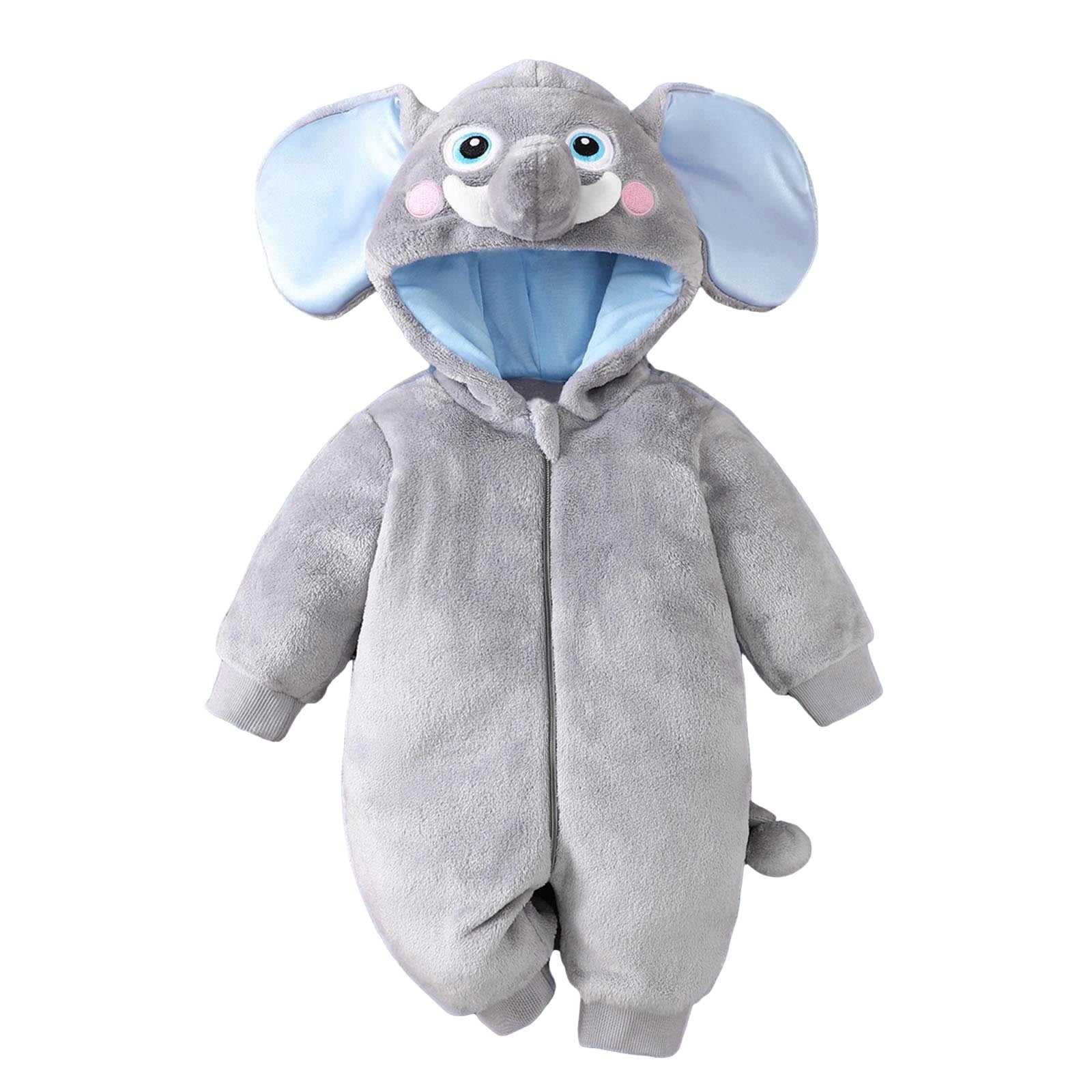Gaexia Boys Girls Cartoon Hooded Romper Long Sleeve Jumpsuit ...