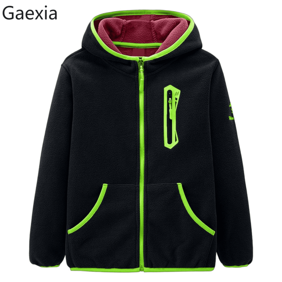 Gaexia Boys Hooded Jacket Windproof Lightweight Outerwear Soft Warm Winter Sports Coat For Kids
