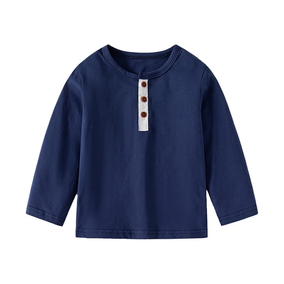 Gaexia Boys Long Sleeve Shirts Kids Crewneck Oversized Casual Tees Fashion Shirt Tops 2-14 Years