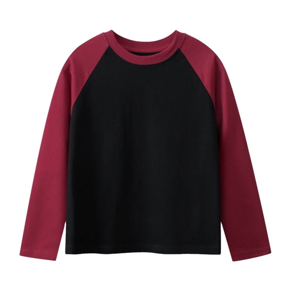 Gaexia Boys Long Sleeve Shirts Kids Crewneck Oversized Casual Tees Fashion Shirt Tops 2-14 Years