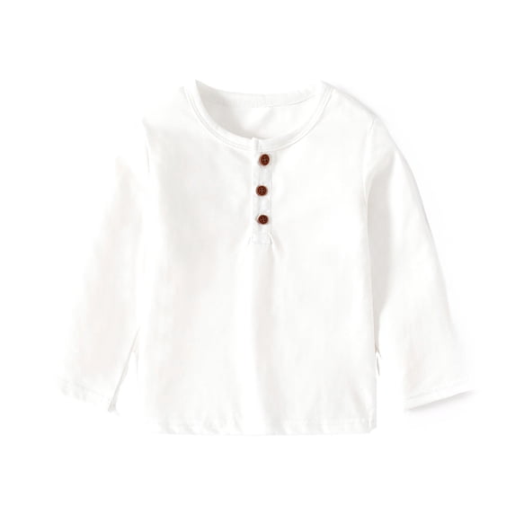 Gaexia Boys Long Sleeve Shirts Kids Crewneck Oversized Casual Tees Fashion Shirt Tops 2-14 Years
