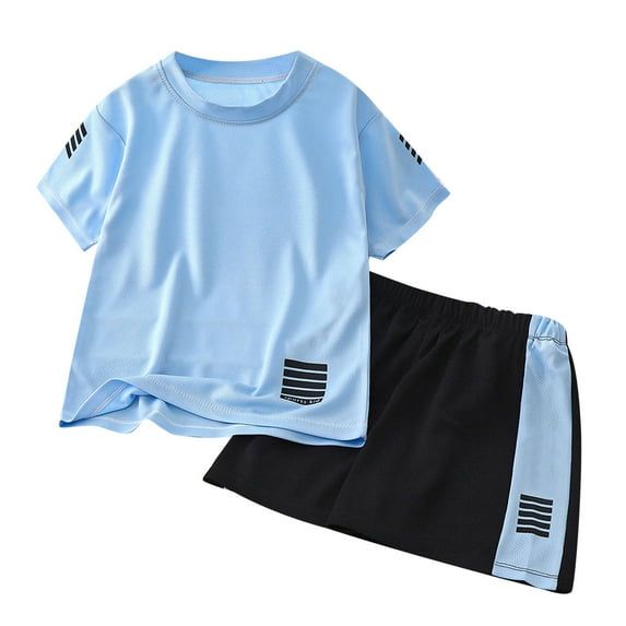 Gaexia Boys Sets Size 14-16 Boys Girls Sports Suit Short Sleeve T Shirt Tops with Shorts Summer Quick Drying Clothing Set Jogging Football Tracksuit