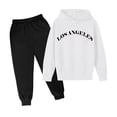 thumbnail image 1 of Gaexia Boys Sweat Suit Boys Sweatsuit Set Hoodie Pullover Tops Pants Jogger Set Loose Fit Hoodie Sets 2 Pieces Big Boys Tracksuit Back To School Fashion,White,160, 1 of 2