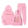thumbnail image 1 of Gaexia Boys Sweat Suit Kids Sweatsuit Sweatpants Hoodie Set Fall Outfits Solid Color Hoodie Sets 2 Pieces Boys Tracksuit Size 18 Back To School Outfits for Boys,Pink,2-3 Years, 1 of 4