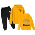 thumbnail image 1 of Gaexia Boys Sweat Suit Sweatsuits for Boys Sweatshirt and Sweatpant Jogger Set Printed Hoodie Sets 2 Pieces Boys Tracksuits Back To School Fashion,Yellow,4-5 Years, 1 of 4