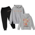 thumbnail image 1 of Gaexia Boys Sweatsuit Set Boys Sweat Suit Hoodie Pullover Tops Pants Soccer Outfit Printed Hoodie Sets 2 Pieces Boys Tracksuit Size 7 Back To School,Light Gray,9-10 Years, 1 of 3