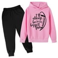 thumbnail image 1 of Gaexia Boys Sweatsuit Set Kids Sweatsuit Sweatshirt and Pants Soccer Outfit Loose Fit Hoodie Sets 2 Pieces Boys Track Suit Back To School Clothes for Boys,Pink,4-5 Years, 1 of 3