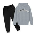 thumbnail image 1 of Gaexia Boys Sweatsuit Set Sweatsuits for Boys Sweatshirt and Sweatpant Fall Outfits Solid Color Hoodie Sets 2 Pieces Boys Tracksuits Back To School Clothes,Grey,140, 1 of 2