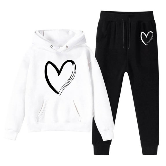 Gaexia Boys Sweatsuit Tracksuits Hoodie Pullover Tops Pants Fall Outfits Regular Fit Hoodie Sets 2 Pieces Sweatsuits for Boys Back To School Clothes for Boys,White,7-8 Years