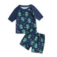 thumbnail image 1 of Gaexia Boys Swimsuit 2 Piece Rash Guard Animal Prints Short Sleeve Swim Trunks Toddler Swim Shorts Bathing Suit with Hat Snug Fit Swimsuit Kids Swimwear Back-To Swim (g-Blue,4-5 Years), 1 of 6