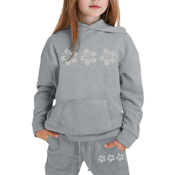 Gaexia Boys Tracksuit Set 14-16 Sweatshirt and Sweatpant Warm Up Suit Regular Fit Hoodie Sets 2 Pieces Boys Sweatsuit Set Back To School Clothes for Boys,Grey,6-7 Years