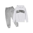 thumbnail image 1 of Gaexia Boys Tracksuit Set Size 18 Hoodie Pullover Tops Pants Jogger Set Printed Hoodie Sets 2 Pieces Kids Sweatsuit Back To School Clothes for Teen Boys,White,13-14 Years, 1 of 2