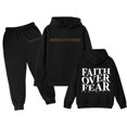 thumbnail image 1 of Gaexia Boys Tracksuit Sets Size 8 Hoodies and Joggers Pants Set Soccer Outfit Loose Fit Hoodie Sets 2 Pieces Boys Sweat Suit Back To School Clothes,Black,5-6 Years, 1 of 2