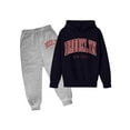 thumbnail image 1 of Gaexia Boys Tracksuit Sets Size 8 Sweatshirt and Pants Soccer Outfit Printed Hoodie Sets 2 Pieces Boys Sweatsuit Set Back To School Clothes for Boys,Black,13-14 Years, 1 of 2