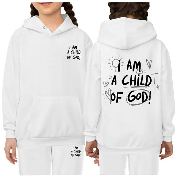 Gaexia Boys Tracksuit Size 7 Hoodie Pullover Tops Pants Jogger Set Regular Fit Hoodie Sets 2 Pieces Kids Sweatsuit Athletic Clothes,White,12-13 Years