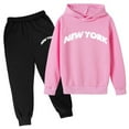 thumbnail image 1 of Gaexia Boys Tracksuit Sweatpants Hoodie Set Fall Outfits Regular Fit Hoodie Sets 2 Pieces Kids Sweatsuit Clothing Set,Pink,7-8 Years, 1 of 2