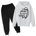 thumbnail image 1 of Gaexia Boys Tracksuit Sweatshirt and Sweatpant Jogger Set Loose Fit Hoodie Sets 2 Pieces Kids Sweatsuit Back To School Clothes for Boys,White,13-14 Years, 1 of 3