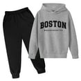thumbnail image 1 of Gaexia Boys Tracksuits Hoodies and Joggers Pants Set Soccer Outfit Solid Color Hoodie Sets 2 Pieces Boys Sweat Suit School Uniform,Grey,4-5 Years, 1 of 2