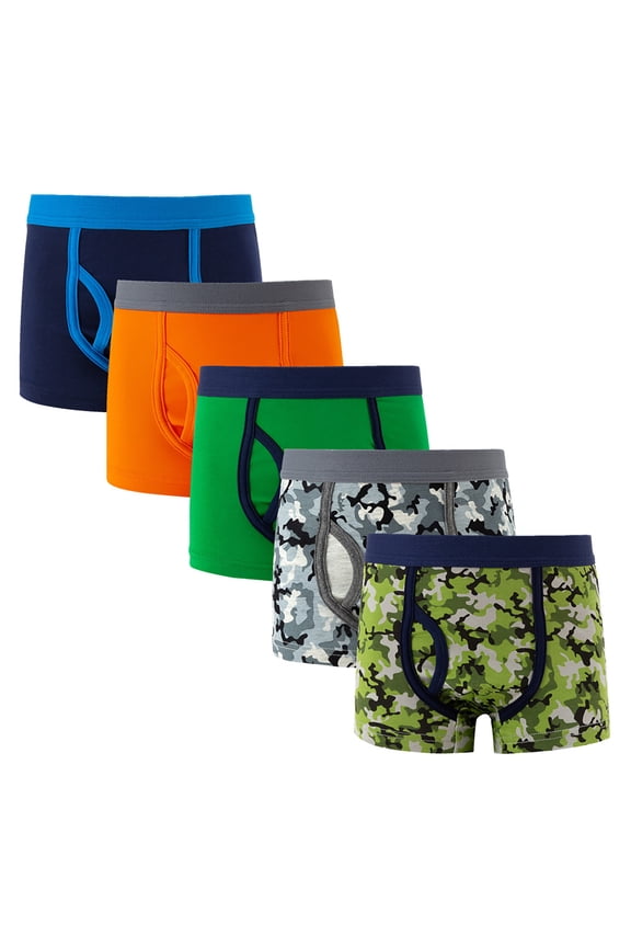 Boys Underwear Soft Tagless Panties for Kids Cotton Comfort Breathable Boxer Briefs 5-Pack