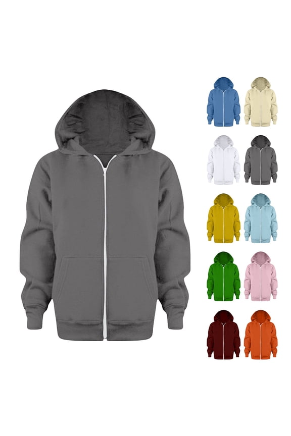 Boys' Zip Up Hoodie Jacket Cool Long Sleeve Zipper Hooded Sport Sweatshirt Coat for Kids 3-12 Years B05-Orange,120