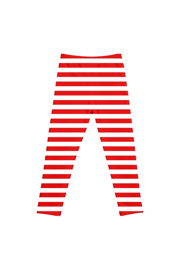 Children’s Christmas Leggings Sleep Pants, High Waist Workout Pants Festive Tree & Stocking Pattern Pajama Bottoms for Girls